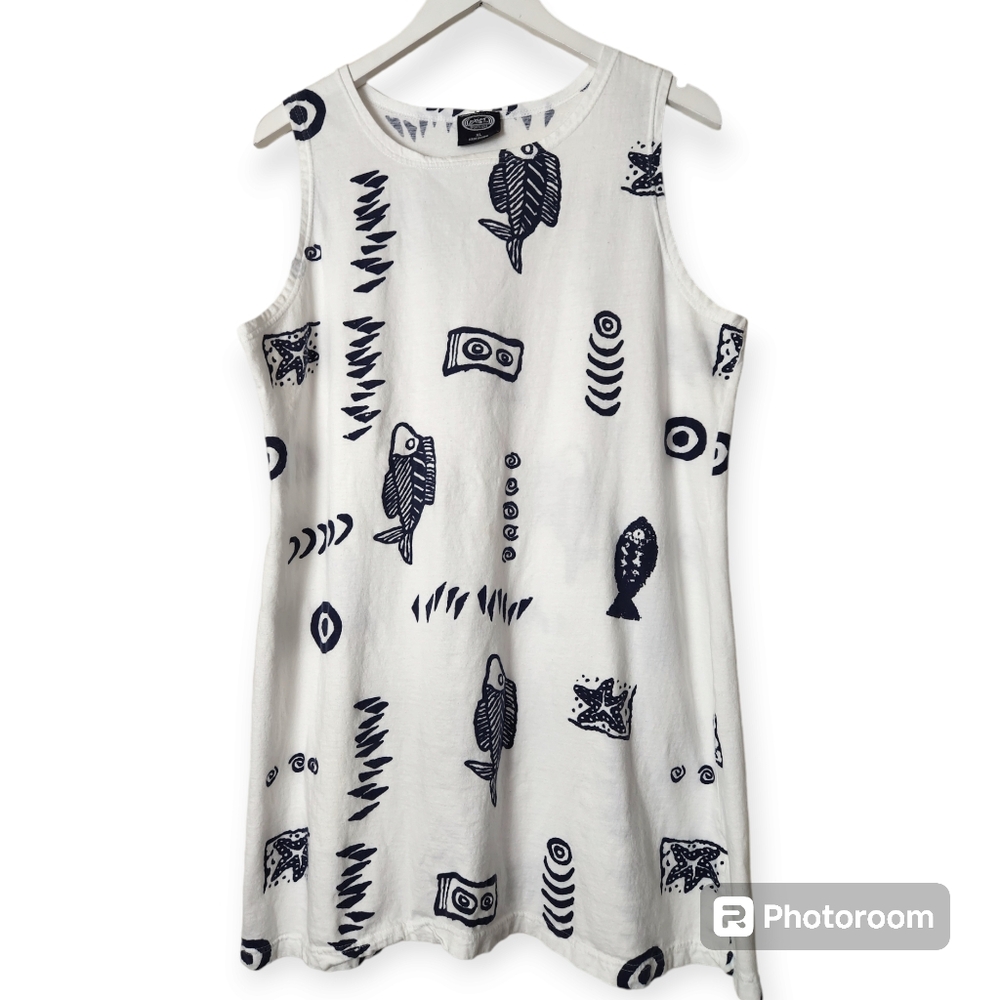Exist Sports Line Navy/White Mini Dress/Cover-up USA Beach Ocean Aquarium Sz XL